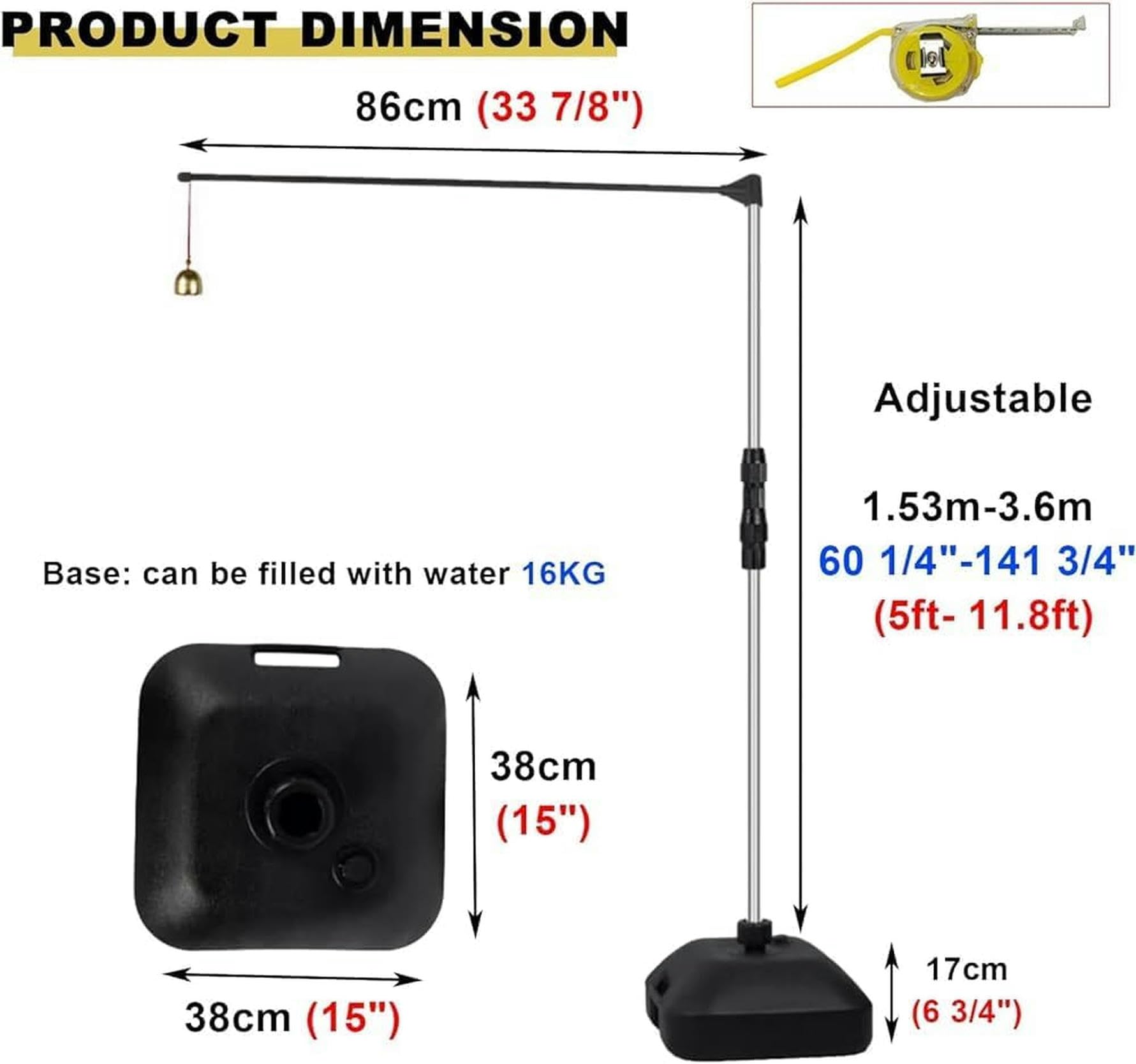 KFJZGZZ Vertical Jump Tester Vertical Challenger Heavy Lift Height Test Stick, Volleyball Basketball, Youth Jumping Equipment