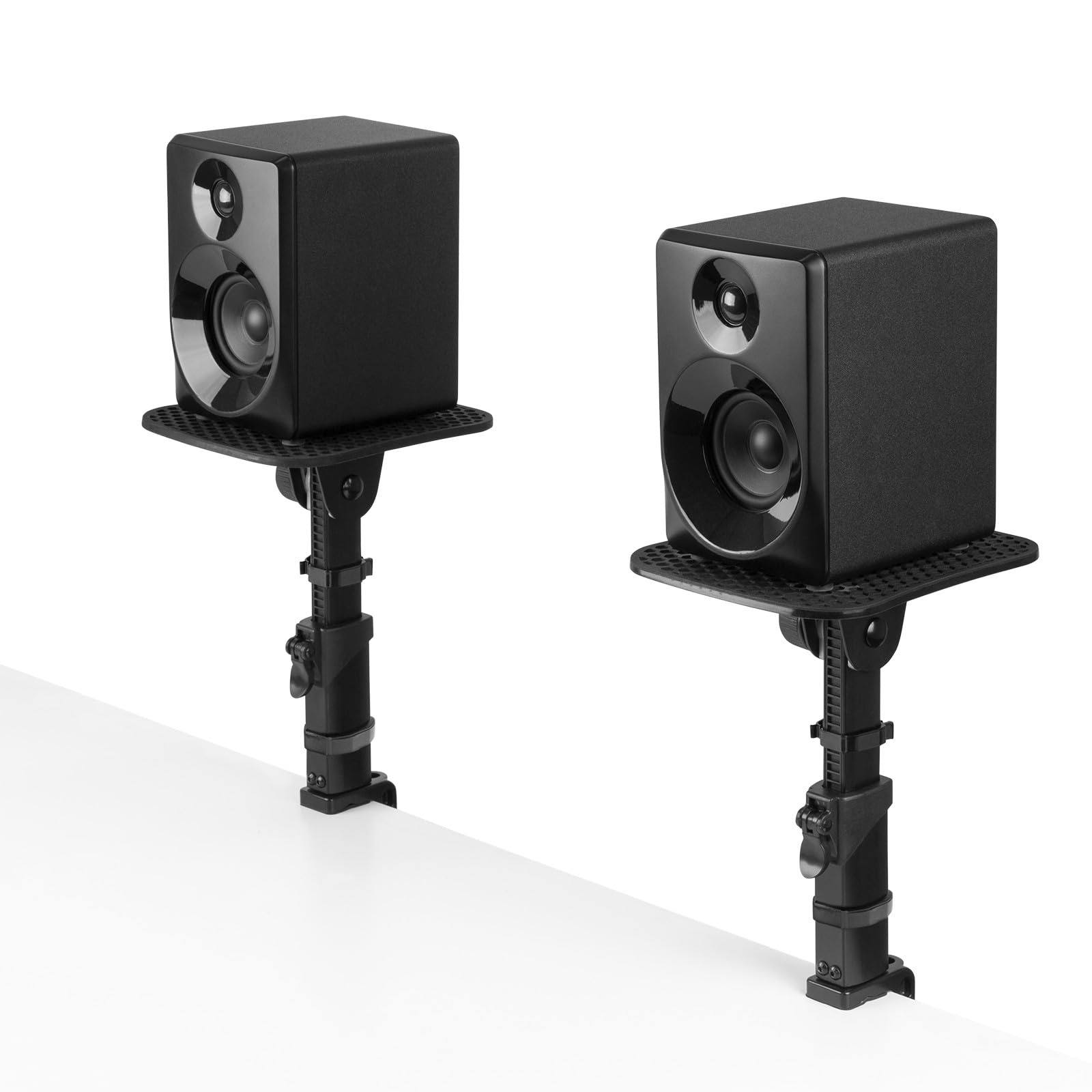 VONYX SMS32 Supports Enceintes de Monitoring avec Crochet - Hauteur Réglable 23-29,5 cm, Enceinte 8'', Antidérapant, Charge Maxi 15kg, Idéal pour Optimiser la Projection du Son et de l'Écoute