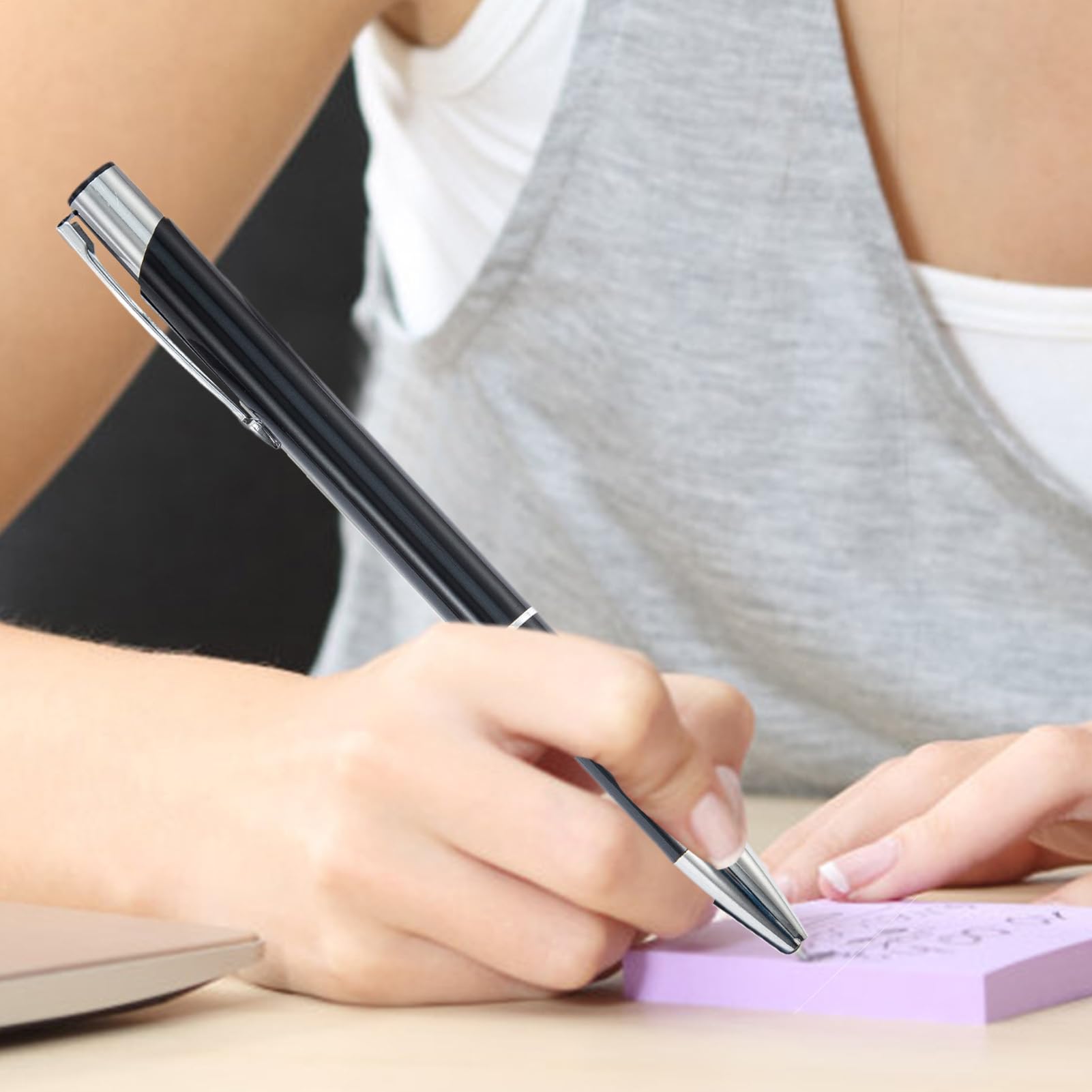 Penna professionale, 50 penne in metallo, multifunzione, con clip argentata, cancelleria alla moda per studenti, insegnanti, professionisti, riunioni, diari di nozze