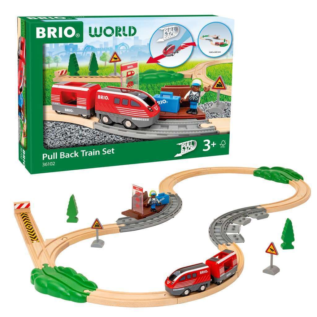 BRIO World - 36102 Zugset mit Rückziehmotor | Zugset-Zubehör für Kinder ab 3 Jahren