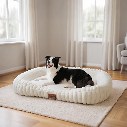 Cama lavable para perros extra grandes, cama para mascotas con funda extraíble de cremallera, cama ortopédica rectangular antiansiedad para mascotas