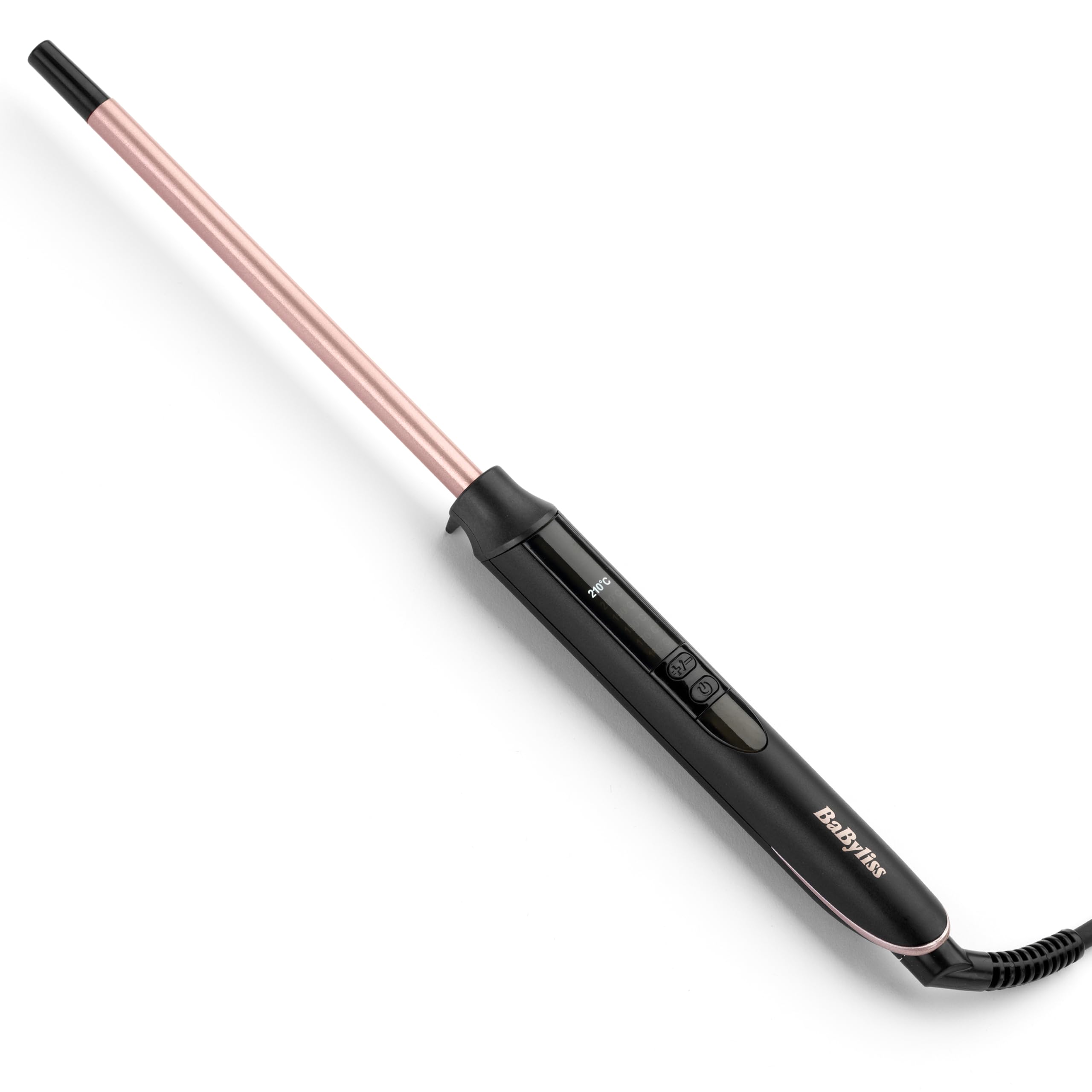 BaByliss Rose-Quartz 10mm Tight Curls Wand, Tight Spiral Curling Wand, Pink