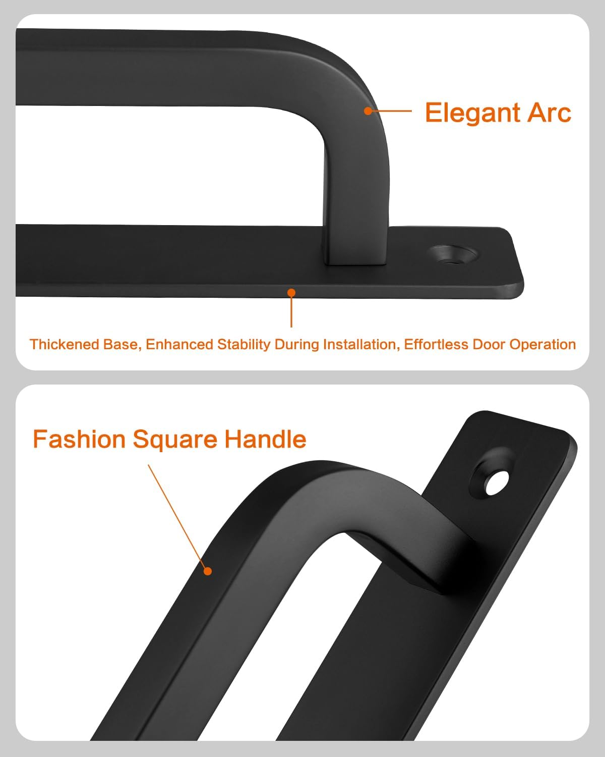 5 Pack Black Sliding Screen Door Pulls Modern Cabinet Handles Closet Pulls 8.3 Inch Long Bathroom Cabinets Pulls with Backplate Metal Handles Heavy Duty