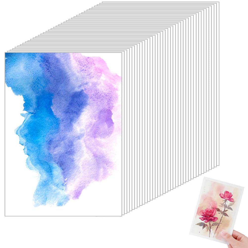 Lot De 50 Feuilles Papier Aquarelle 100% Coton 10x15cm - Sans Acide, Texture Rugueuse, Pour Artistes Et Étudiants