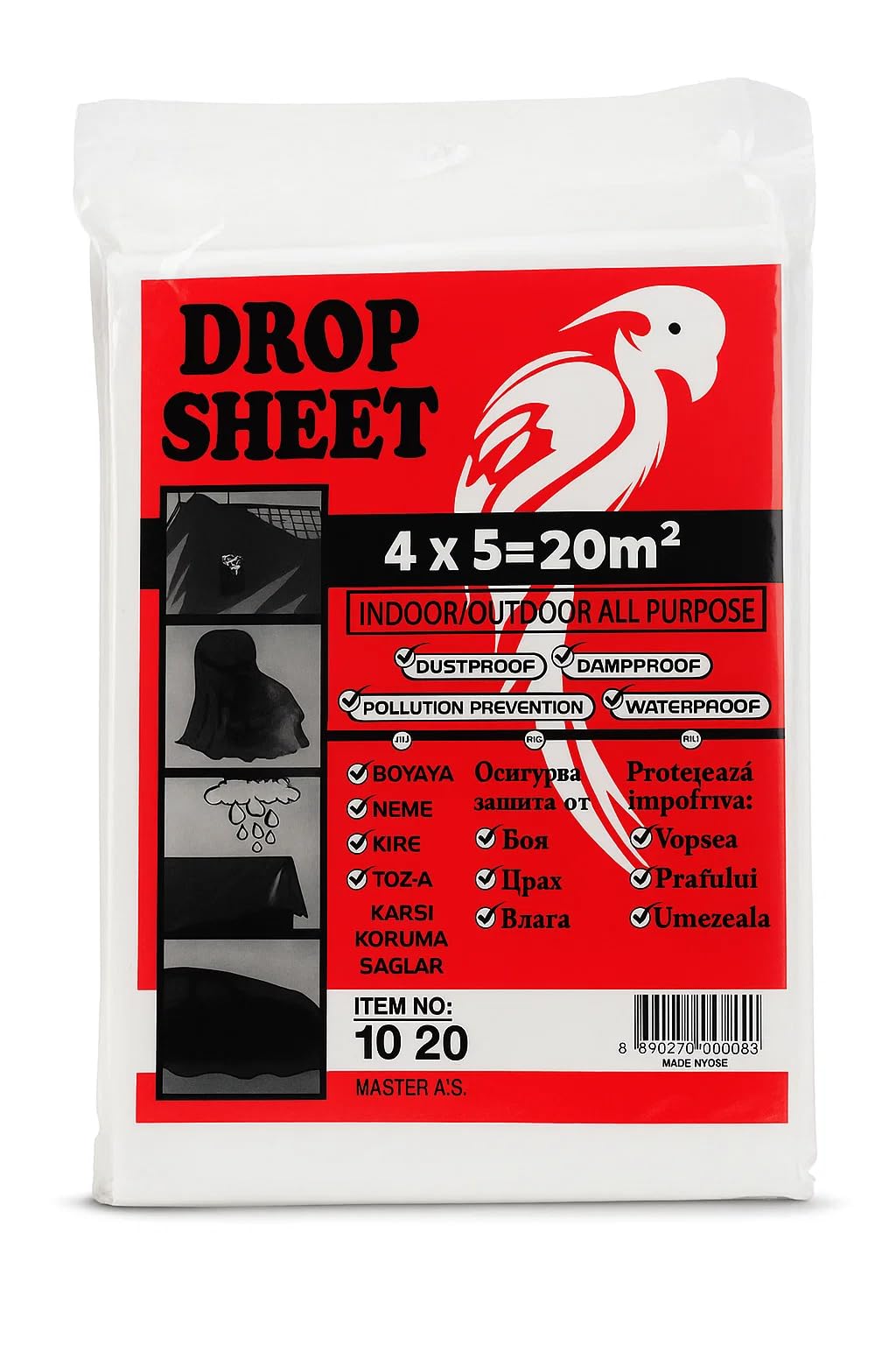 Proalet Hışır Örtü, 4x5 Metre, 20 m², Toz Geçirmez, Su Geçirmez, Dış Mekan Koruma Örtüsü, Boya Koruma, Bahçe, Badana, Şantiye, Zemin Koruyucu Kaplama, Branda