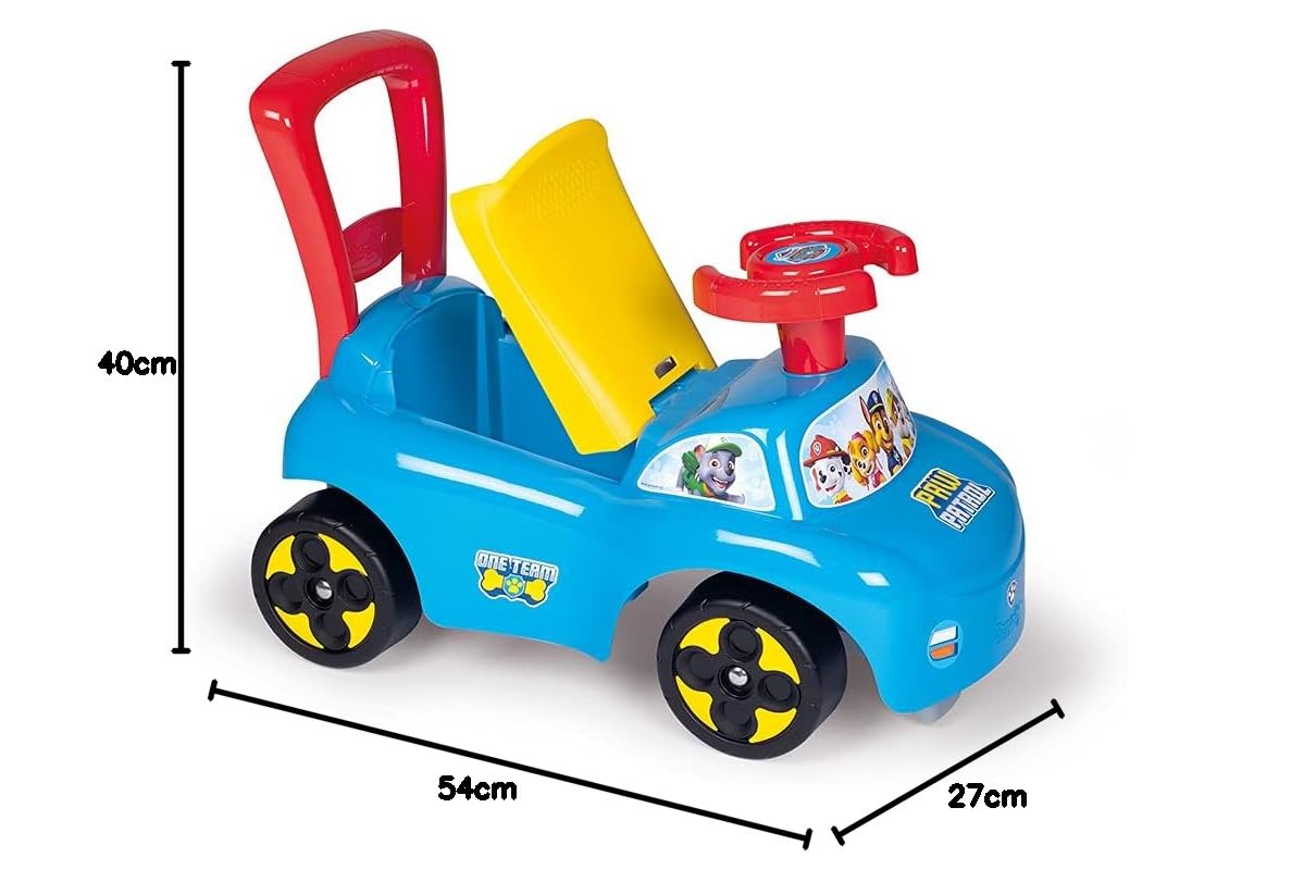 Smoby - Pat'Patrouille - Porteur Auto - Fonction Trotteur - pour Enfant Dès 10 Mois - Coffre à Jouets - 720531