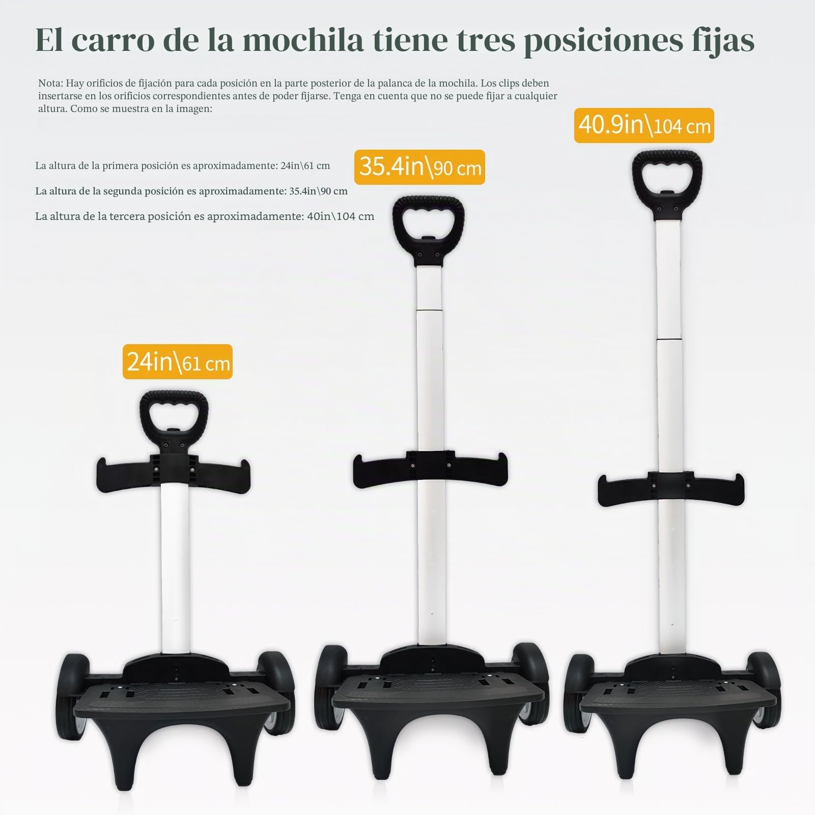 Respaldo de carro plegable de aleación de aluminio con ruedas silenciosas y correa para equipaje para mochilas y carritos