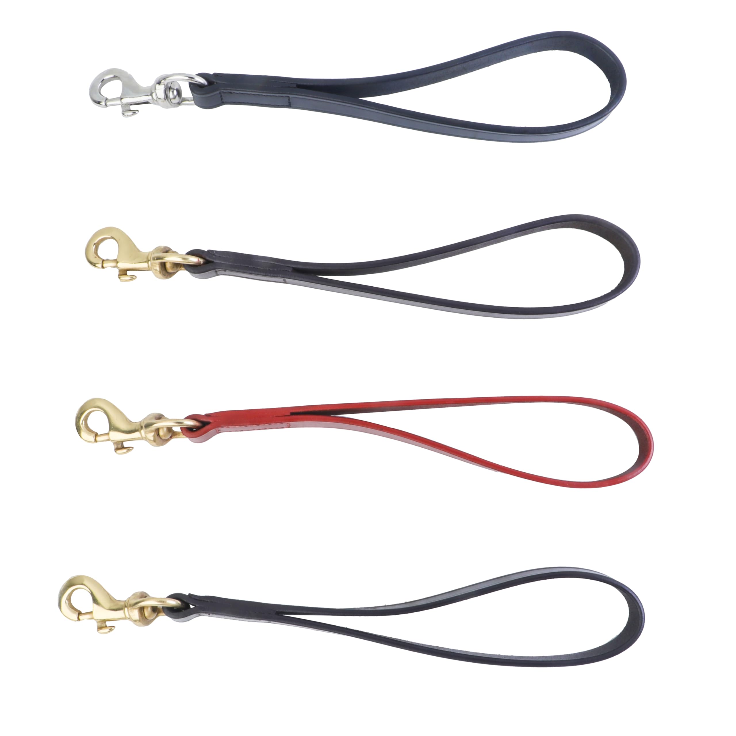 SIE Equestrian Leather Short Traffic Dog Leash 12" (Brown), 12 inches - Image 3