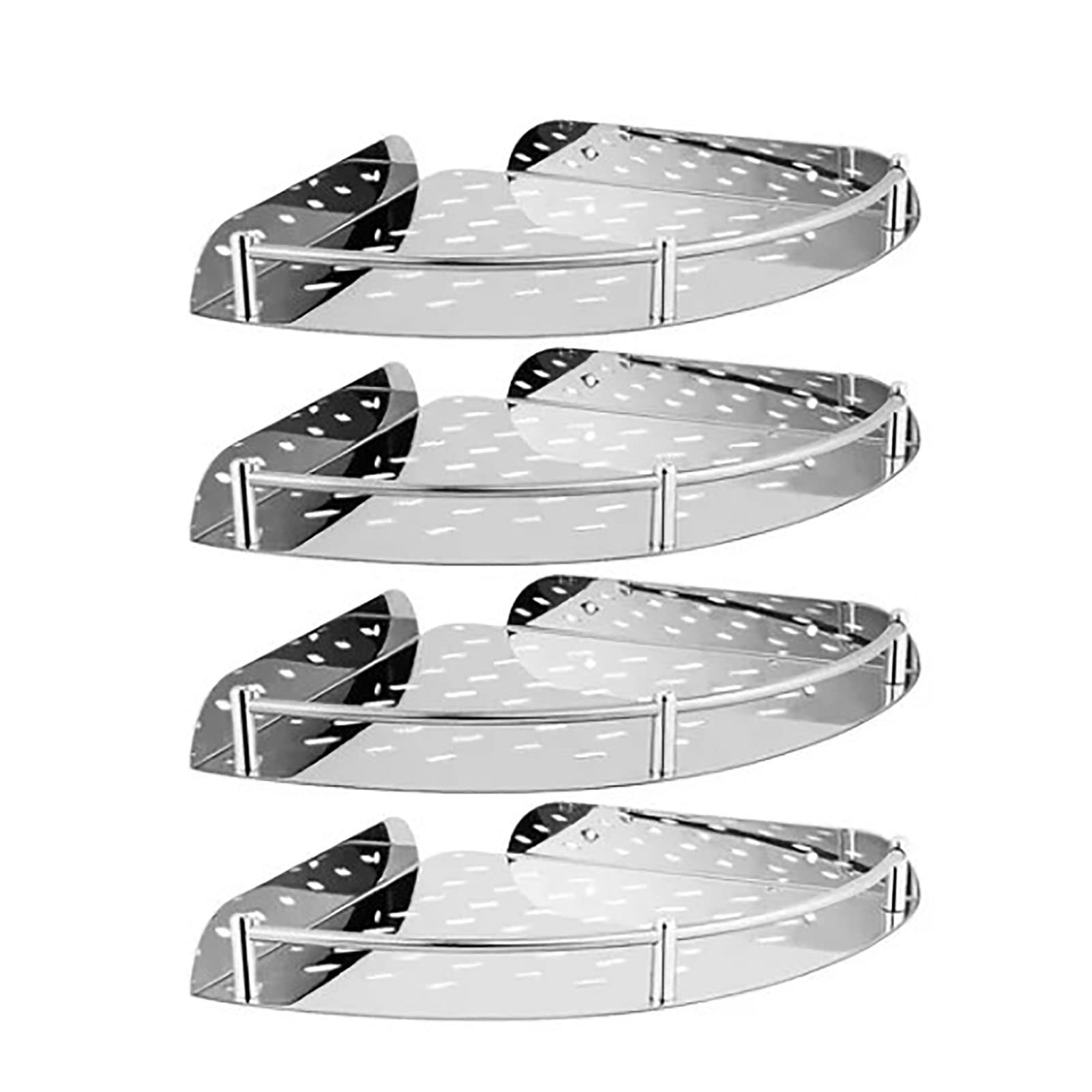 Sunicon 4 Pcs Stainless Steel Corner Shower Caddy Shelf Storage Organizer Shower Organizer Corner Shower Shelf with Hooks
