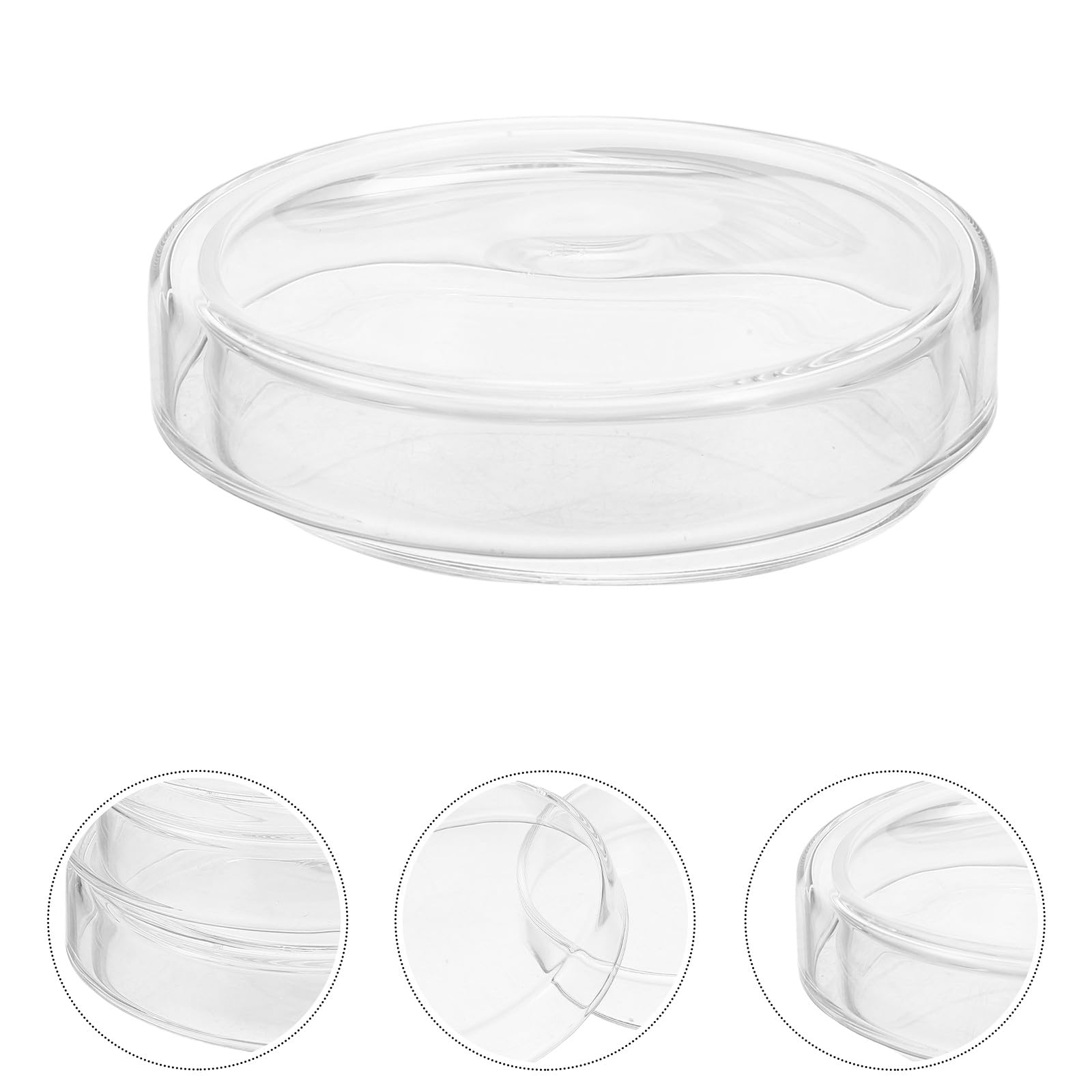 Lot de 5 Boîtes de Pétri en Verre Borosilicaté Haute Résistance, Design Fiable et Pratique, pour Expériences Scientifiques et Culture Cellulaire en Laboratoire