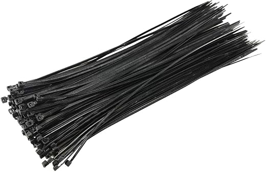 FLORICAN Nylon Self Locking Cable Ties, Black (150 mm x 2.5 mm, 6 inch, Pack of 100) - Heavy Duty Strong Zip Wire Fastener...