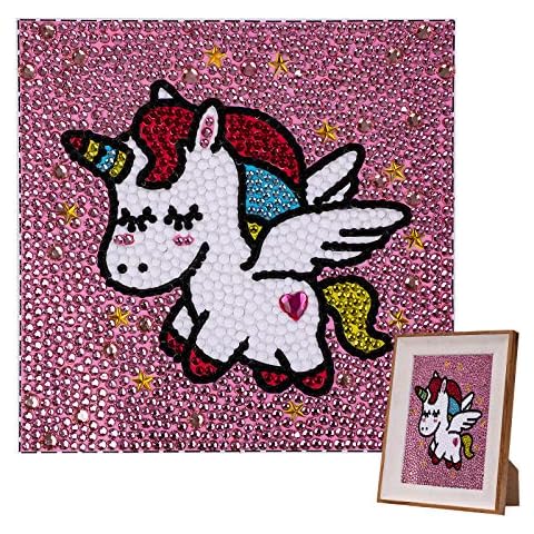 DIY 5D Diamond Art Painting by Number Kit, VETPW Unicorn Full Drill DIY Rhinestone Painting Embroidery Pictures Cross Stitch Arts Craft for Home Wall Decor (15x15CM) Cover