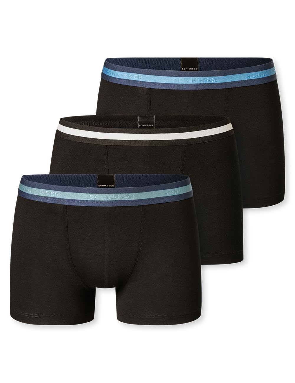 Schiesser Bielizna Chłopcy Schiesser Jungen 3 Pack Unterwäsche Boxershorts - 95/5 Organic Bio Baumwolle - Größe 140 Bis 176