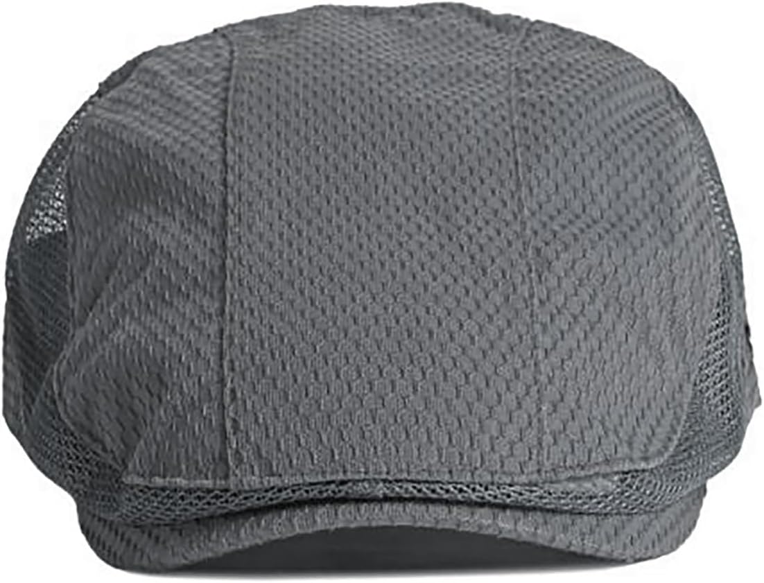 Mesh Cap Breathable Summer Newsboy Hat Adjustable Beret Ivy Cap Irish Cabbie Driving Fishing Hats - Image 4