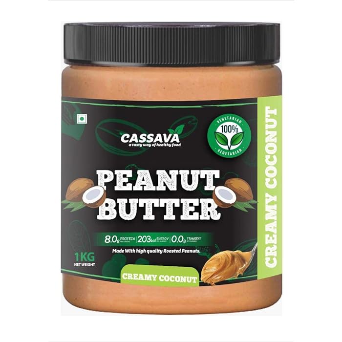Buy Cassava Coconut Creamy Peanut Butter 1 KG 24g Protein No