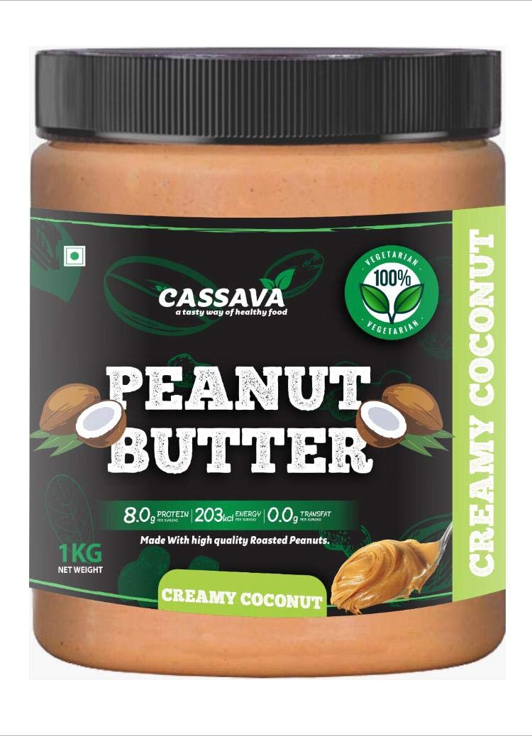 Buy Cassava Coconut Creamy Peanut Butter 1 KG 24g Protein No