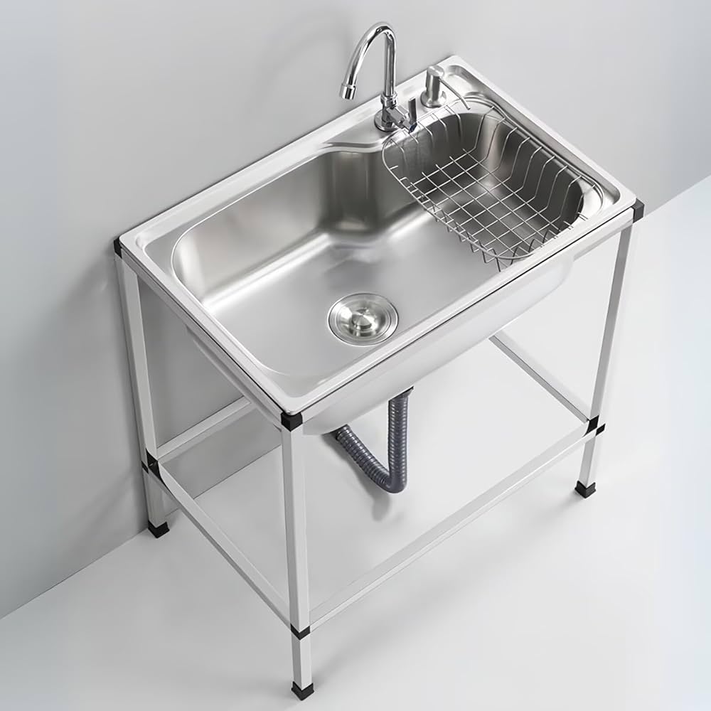 ✨大特価✨ガーデンシンク キッチン用流し台 ステンレス製 簡易シンク 工場 農園 Amazon.co.jp: 簡易流し台，ガーデンシンク，ステンレスシンク