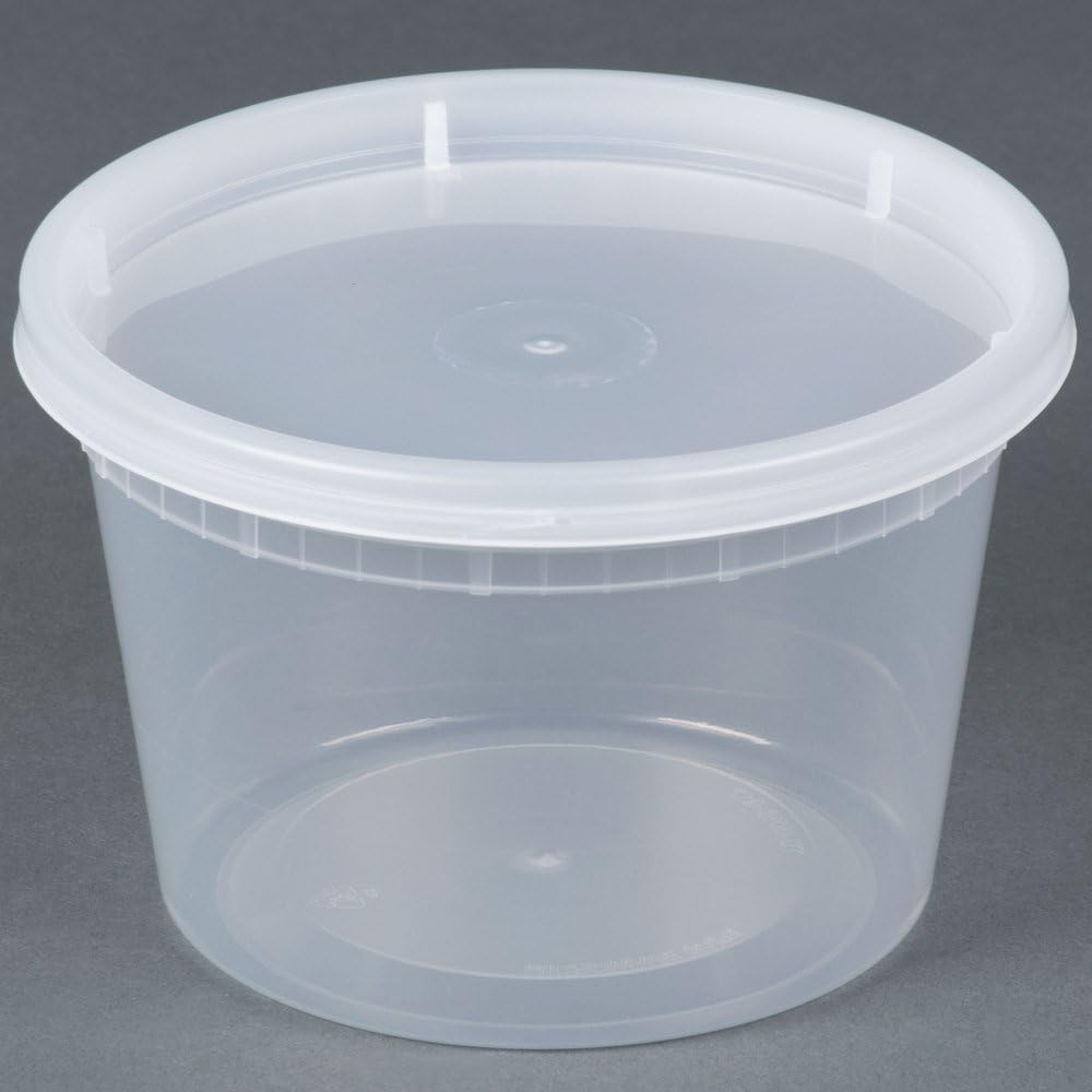 TRIPAK Food Storage Containers 16 oz Plastic Deli Containers with Lids, Soup, Meal Prep Containers | BPA Free | Stackable | Leakproof | Microwave/Dishwasher/Freezer Safe