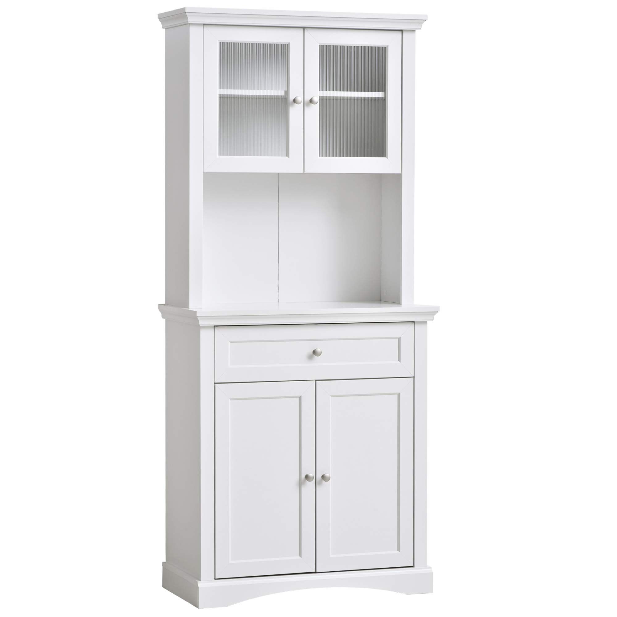 71" Traditional Freestanding Kitchen Buffet with Hutch, Pantry