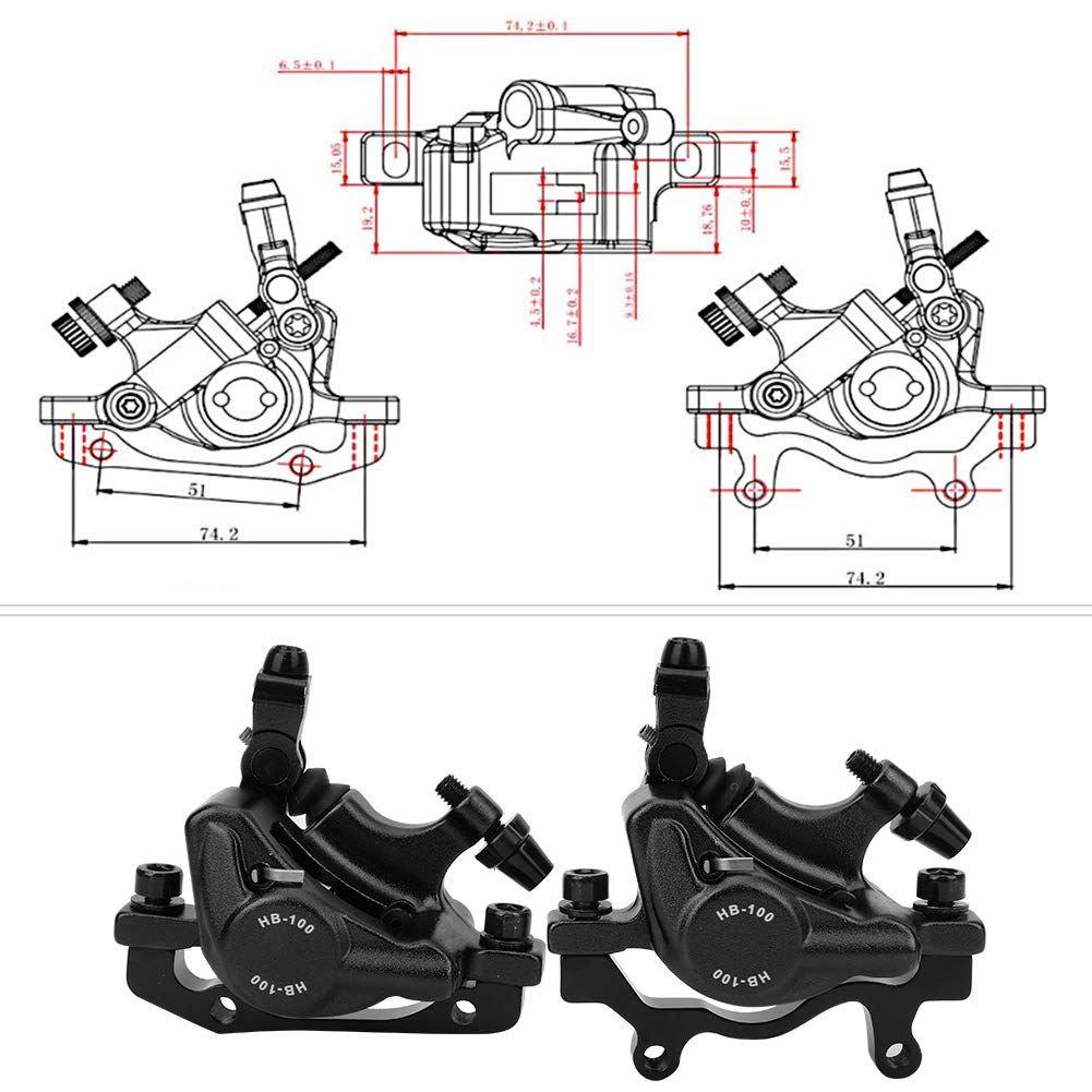 NDNCZDHC Hydraulic Bike Brakes HB-100 MTB Bike Disc Brakes Front and Rear Caliper Set for Mountain Road Bicycle(Black)