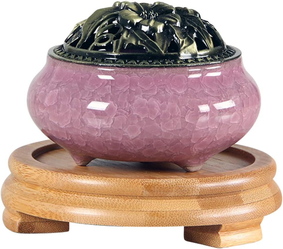 SYTH Aroma Diffuser Ceramic Incense Burner Incense Holders Handicraft Ice-Patterned Censer Aromatherapy Ornament Cones Heater for Home Office Yoga Decoration