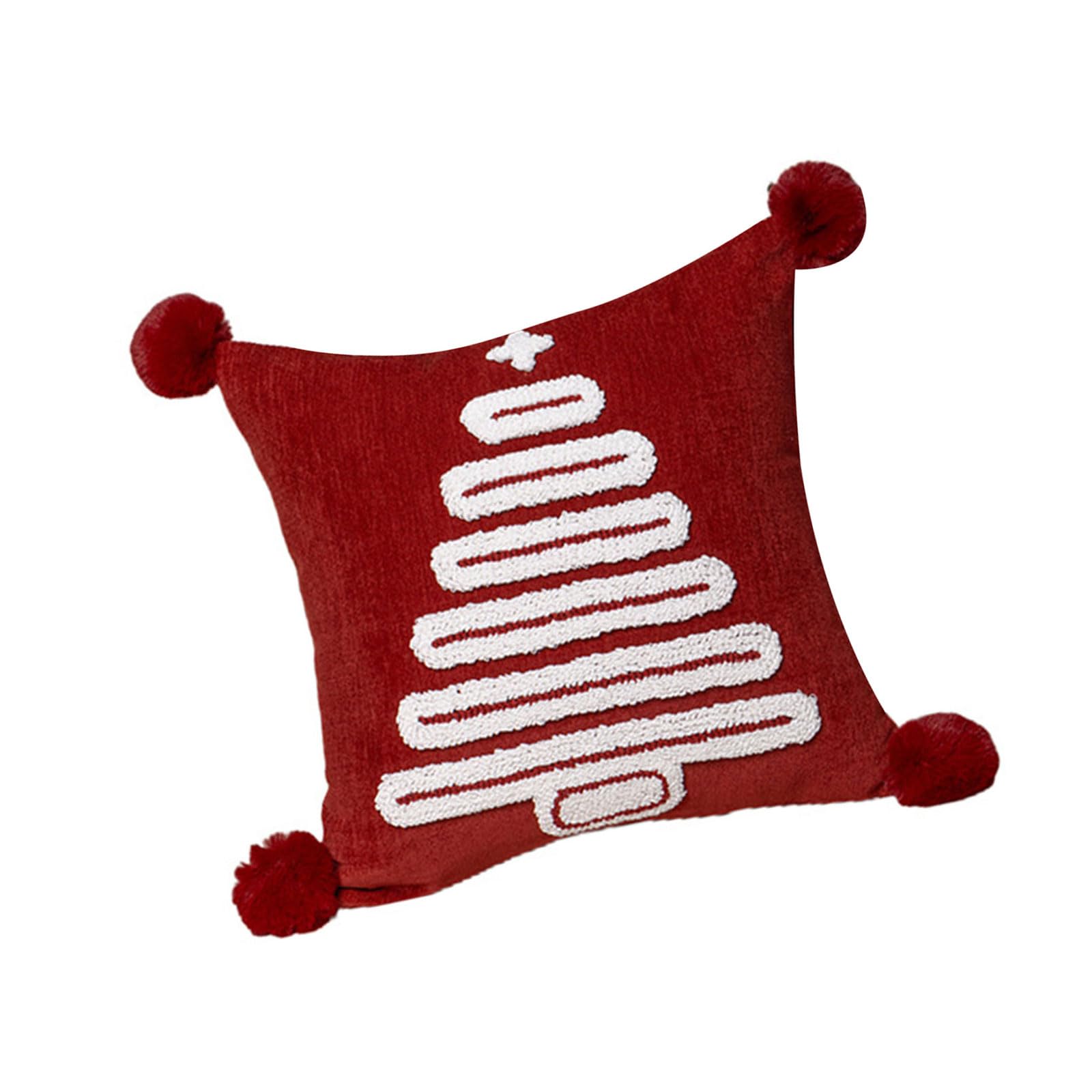 Nucelit Chenilles Pillow Cover with Christmas Tree Designs Sturdy Pillowcase for Sofa Christmas Home Decoration Cushion Cover