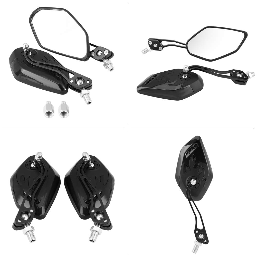 Fydun Specchietti Moto, 1 Paio 8mm 10mm Specchietti Retrovisori Scooter in Lega di Alluminio Specchietti Laterali Manubrio Moto Specchietto Retrovisore Regolabile(Blu