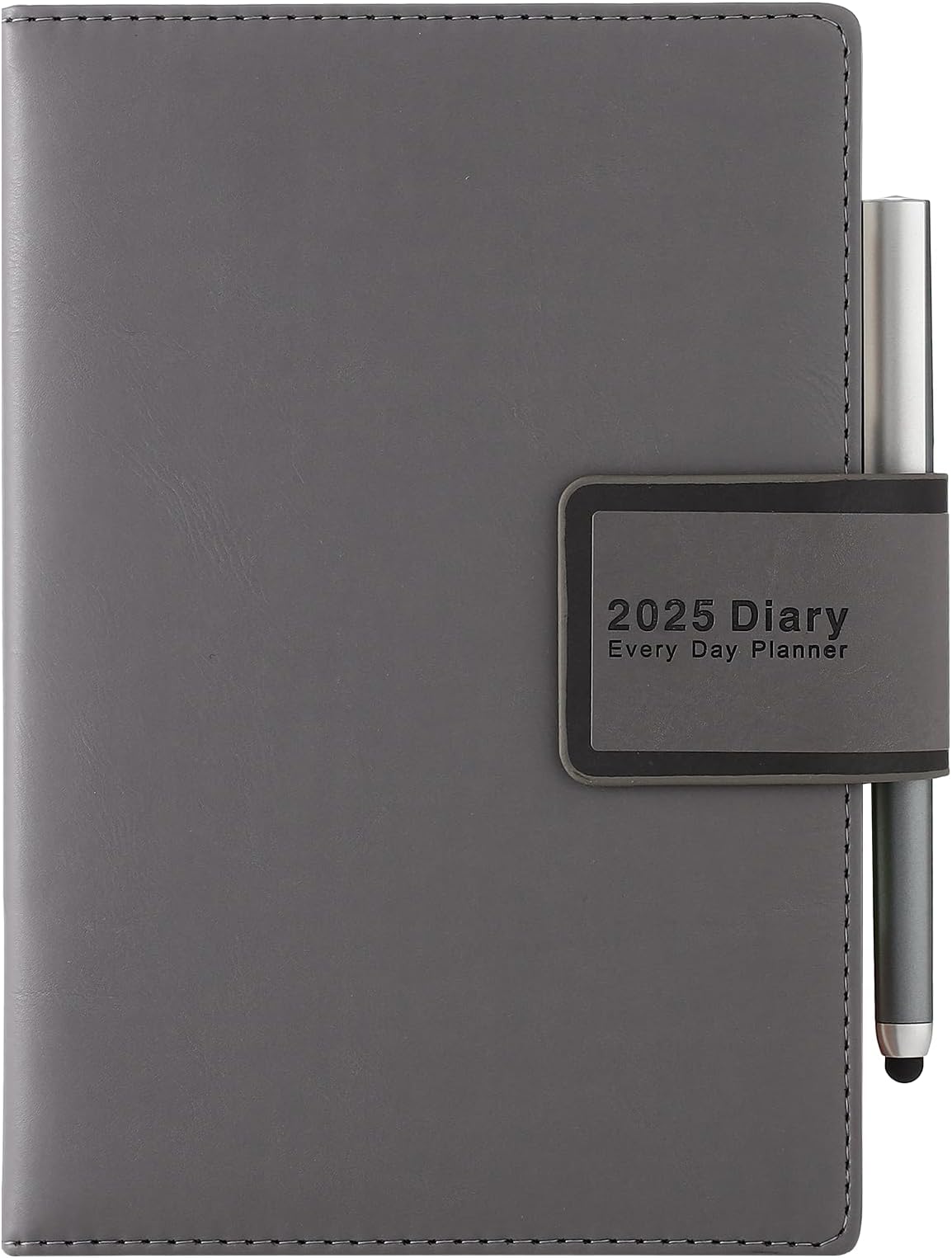 2025 Diary,Diary 2025 A5 Page a Day, Productivity Daily Planner, Agenda Organiser A5 Day to Day Planner from Jan to Dec 2025 with Pen Set,Colourful Monthly Tabs, Stickers,3Bookmarks,Grey