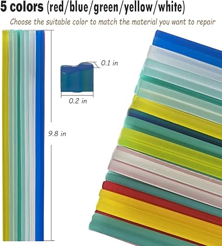 Miniatura 3 de Varillas de soldadura de plástico ABS PP PU PE PA PC TPO 7 tipos de varillas de soldador de plástico para parachoques de coche, kit de reparación de