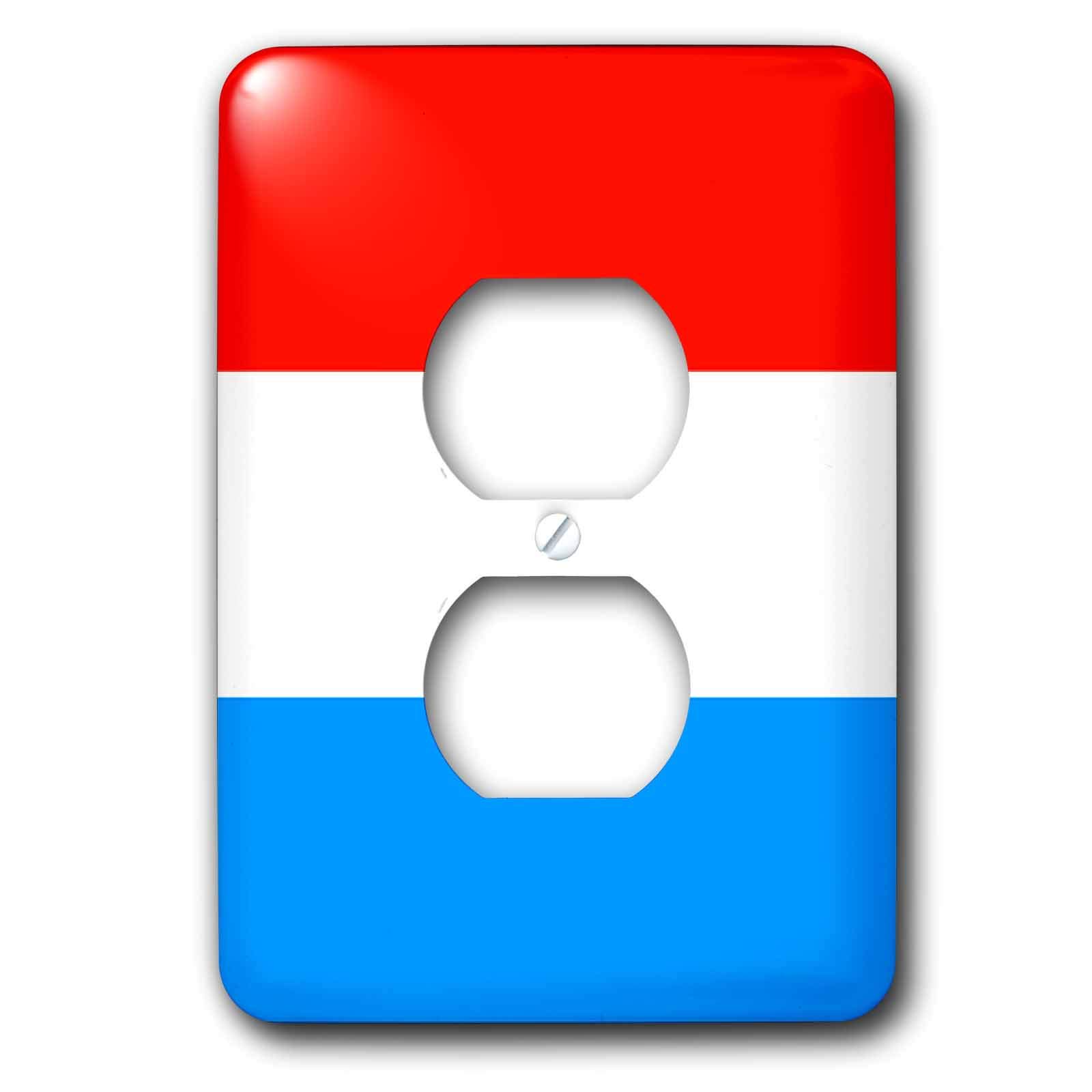 Plaque de commutation Luxembourg Drapeau 2 prises 3dRose lsp_28263_6