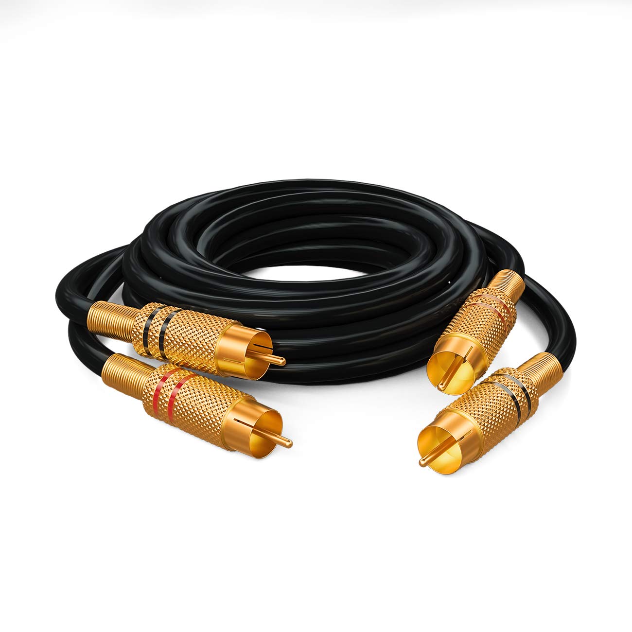 deleyCON 2,5m Cavo Audio RCA Spina RCA 2x su Spina RCA 2x Cavo Audio HiFi Spine RCA Interamente in Metallo Placcato oro Ricevitore Home Theater Console di Gioco