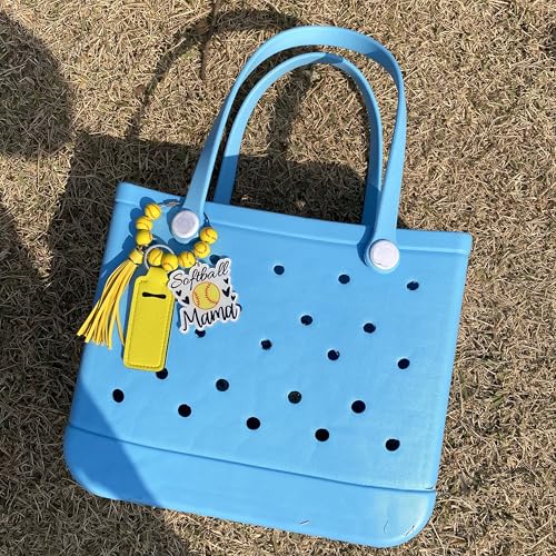 Sports Wooden Beads Charms for Bogg Bag Softball,Softball Accessories For Girls Mom Decor for Women Handbag Beach Tote Bag4