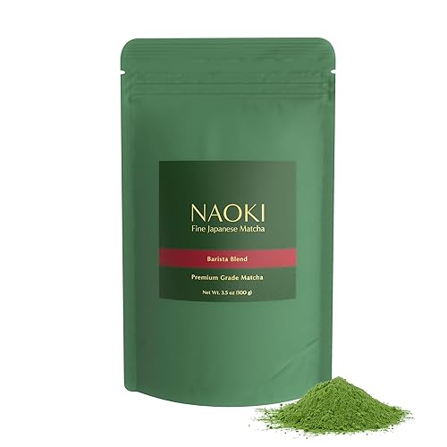 Naoki Matcha Barista Blend Premium Grade Matcha Auténtico polvo de té verde matcha japonés de primera cosecha de grado premium de Japón (3.5 onzas)