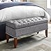 Pulaski Hinged Top Button Tufted Bed Heathered Grey, 41.50