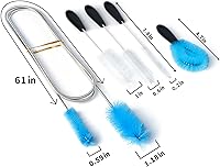 Vista 5 de Cepillo flexible para tubería de drenaje, adecuado para líneas de drenaje de CA, limpieza de cpap, cepillo de drenaje de ducha, limpieza de tuberías