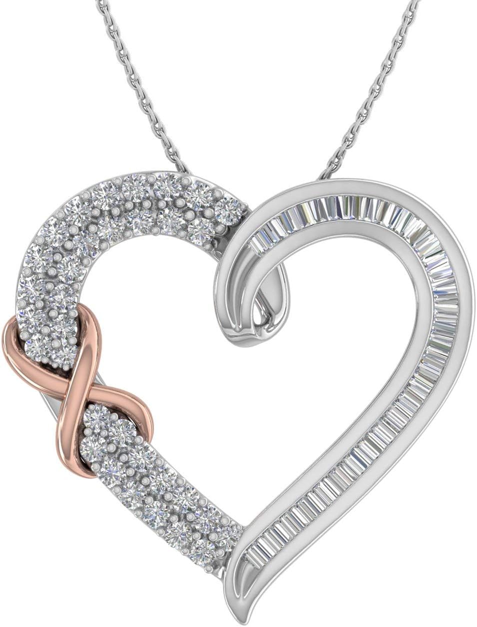 FINEROCK 0.40 Carat Round & Baguette Shape Diamond Infinite