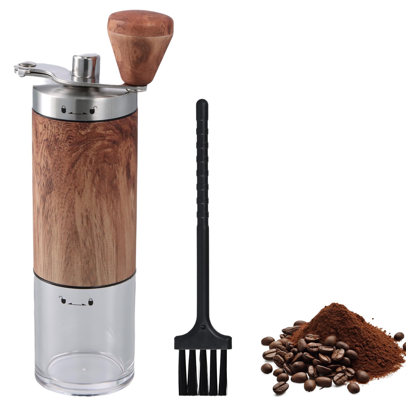 Moledor de Café Manual Portátil, Mini Molinillo Cafe Manual con 5 Ajustes Ajustables, para Viaje, Oficina, Camping
