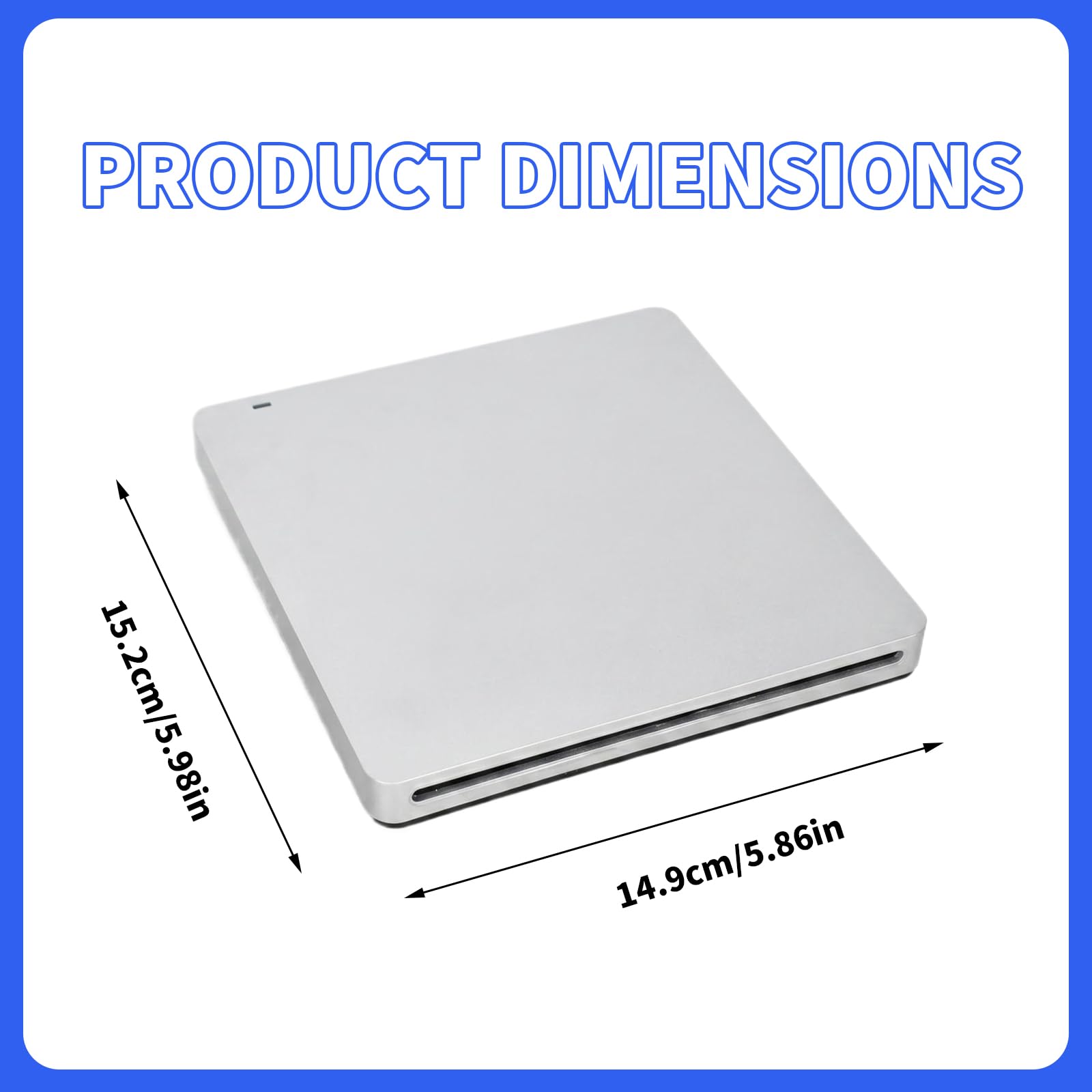 Colexy Externa de BLU Ray, Grabadora Externa USB 3.0 BLU Ray 3D DVD CD BD Grabadora de Aleación de Aluminio de Alta Velocidad Reproductor para Laptop, MacBook, PC de Escritorio
