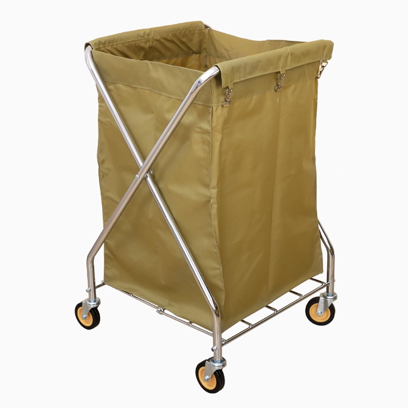 Wäschewagen aus Edelstahl, Faltbarer Wäschekorb 215L, Großes Fassungsvermögen, Dickes Oxford-Stoffmaterial, für Hotels, Pflegeheime, Privathaushalte