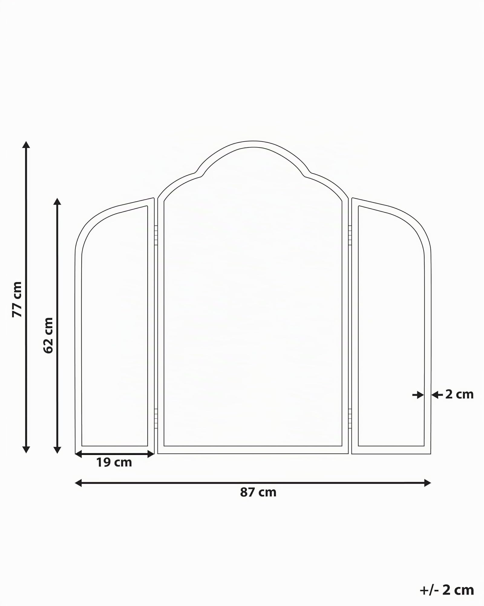 Beliani Faltbare Tischspiegel mit Zwei Flügeln Faltbare Make-up-Spiegel 87 x 77 cm Gold Savilly