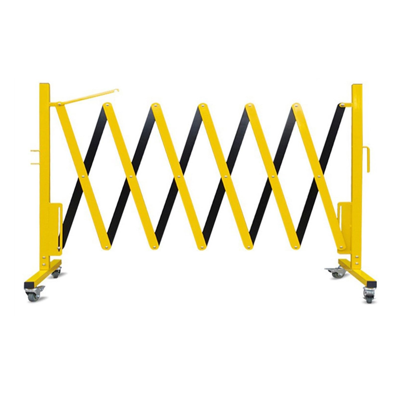 Portable Safety Traffic Barrier with Casters Expandable Metal Barricade Mobile Safety Barrier, for Garage