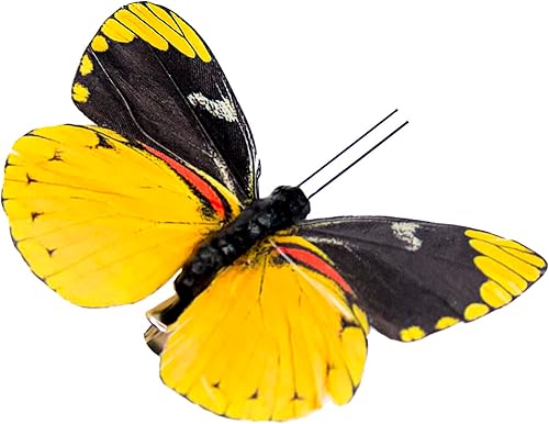Miniatura 8 de -Mariposa falsa de plumas para decoración de manualidades, juego de 12 con clip para boda, hogar, maceta, Navidad, fiesta, primavera, decoración del