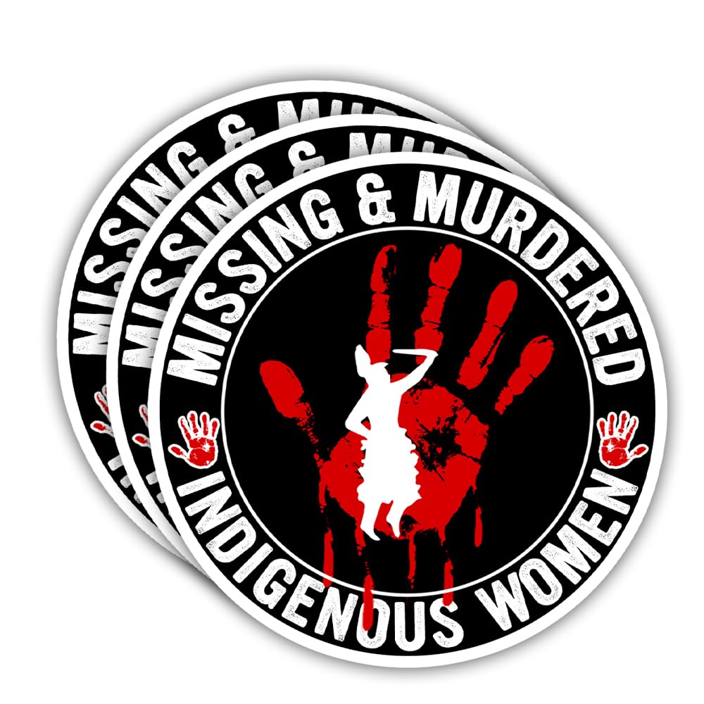SODAVA (Set of 3) Missing Murdered Indigenous Women Stickers No More Stolen Sisters MMIW Missing Murdered Indigenous Girl MMIW Sticker Gift Decorations Graphic Bumper Sticker 3x4 inch