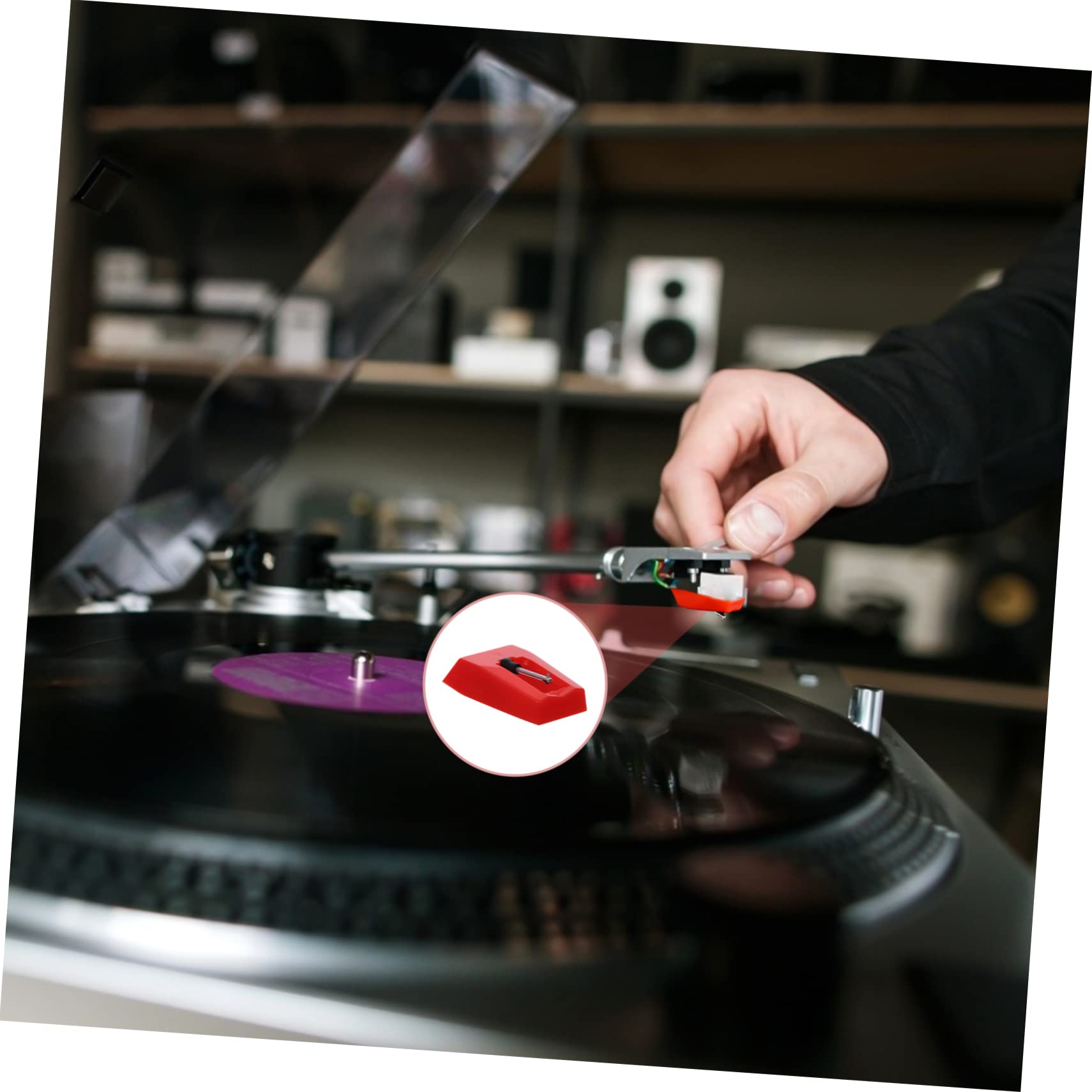 Parliky Crystal Sound Platenspeler Stylus Vervangende Platenspeler Fonograafnaalden Hoog En Draagbaar 2 Stuks * 4