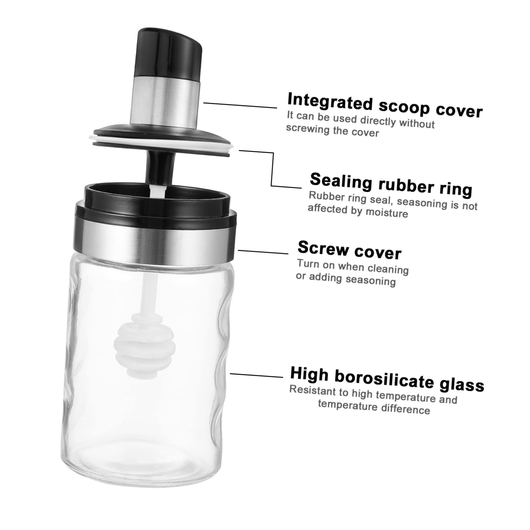 CIYODO Bee Decor Jar Lids Airtight Seasoning Can Stainless Steel Sugar Shaker Pepper Shaker