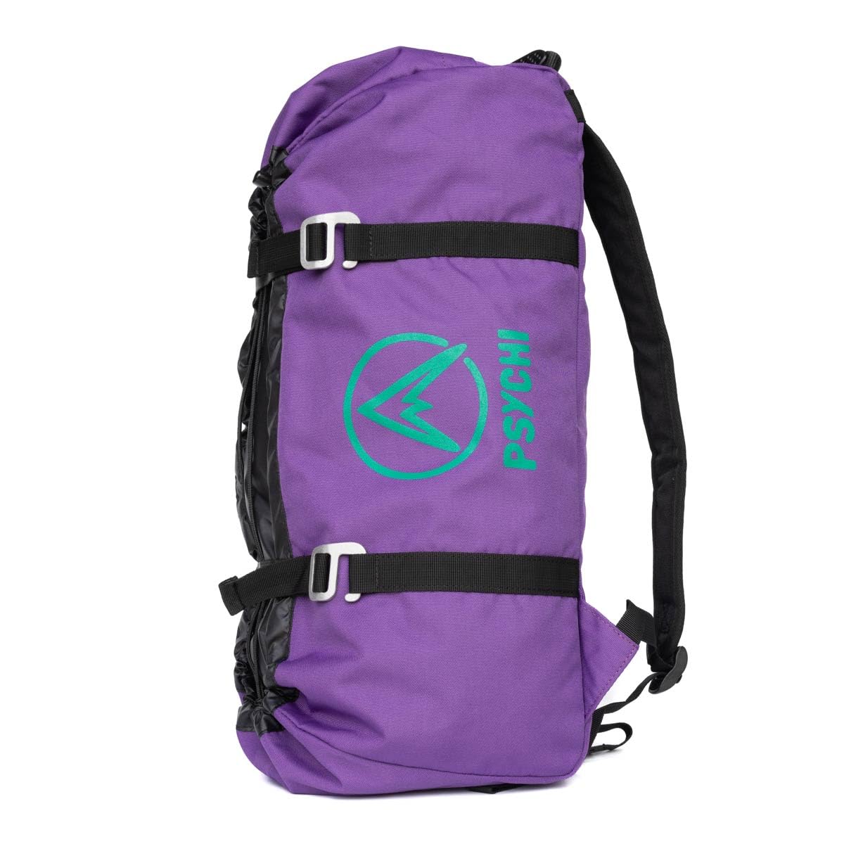 Psychi Rock Climbing Rope Bag with Ground Sheet, Zip Pocket, Internal Rope Loops & Padded Backpack Straps - for Lead, Sport & Trad Climbing