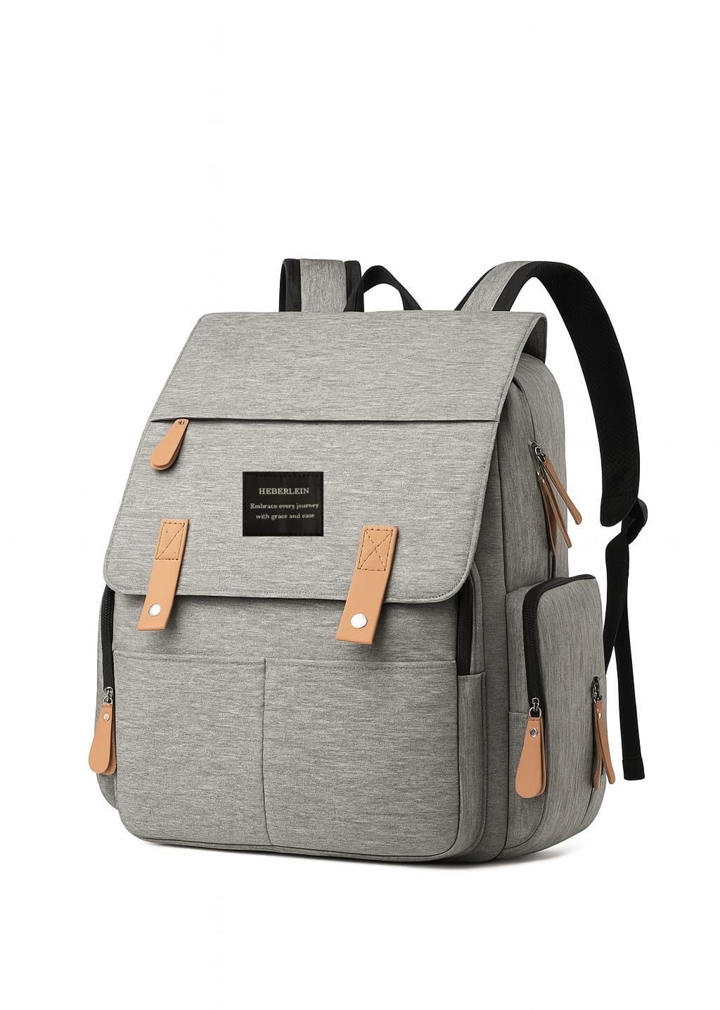 Heberlein Prestige Baby Wickelrucksack - große Wickeltasche für Mama & Papa, wasserabweisend mit vielen Fächern & isolierten Taschen, inkl. Wickelauflage & Kinderwagenbefestigung - ideal für unterwegs