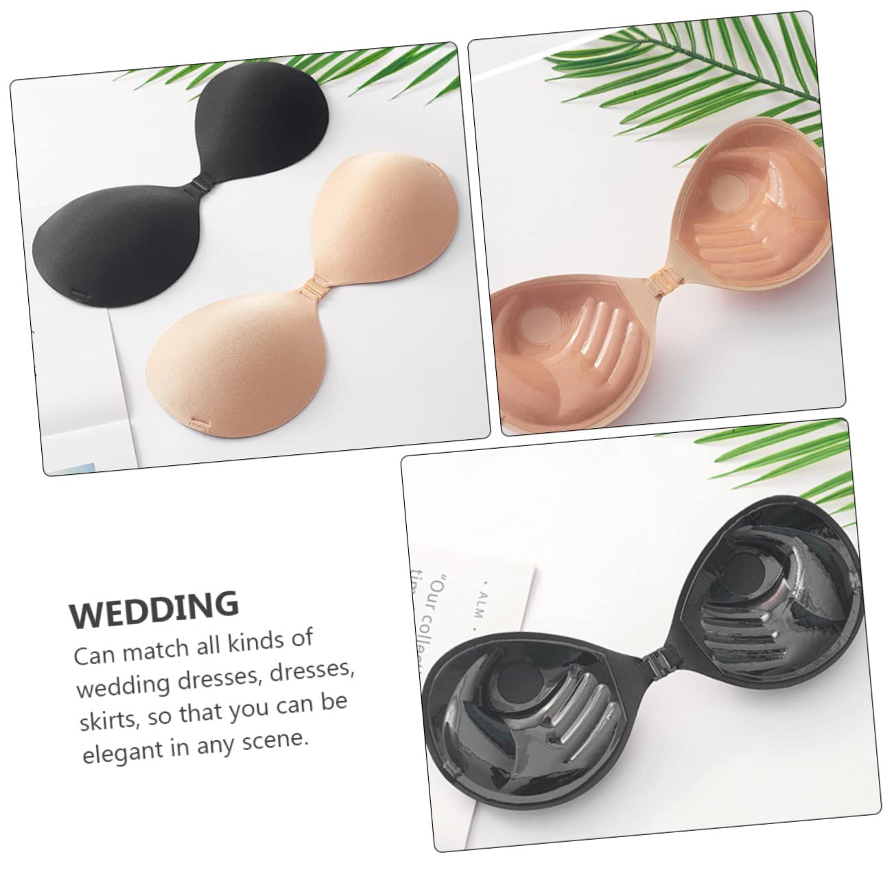 LIFKOME Pegatinas Escote Vestido 3 Juegos 2 Piezas Pegatinas De Ropa Interior Para Vestidos Sujetador Para Vestido De Novia Sujetadores Pegajosos Accesorios Para Niñas Gel De Sílice