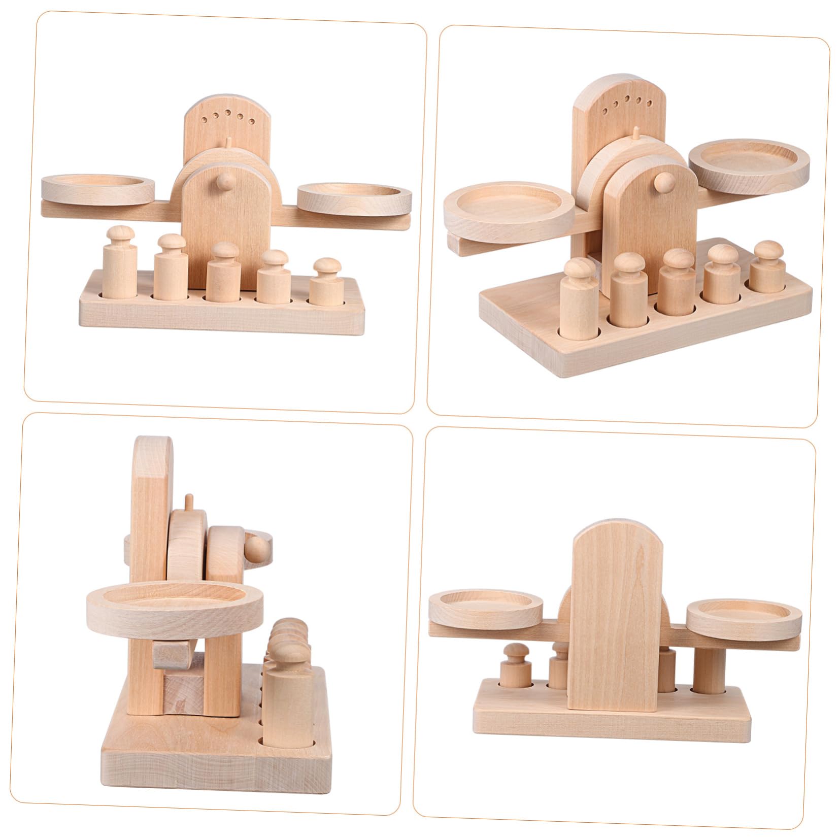 Yardwe Educational Wooden Balance Scale Boys and Girls Scale Toy Children's Weighing Math Learning Toy Balance for Boys and Girls - Image 3