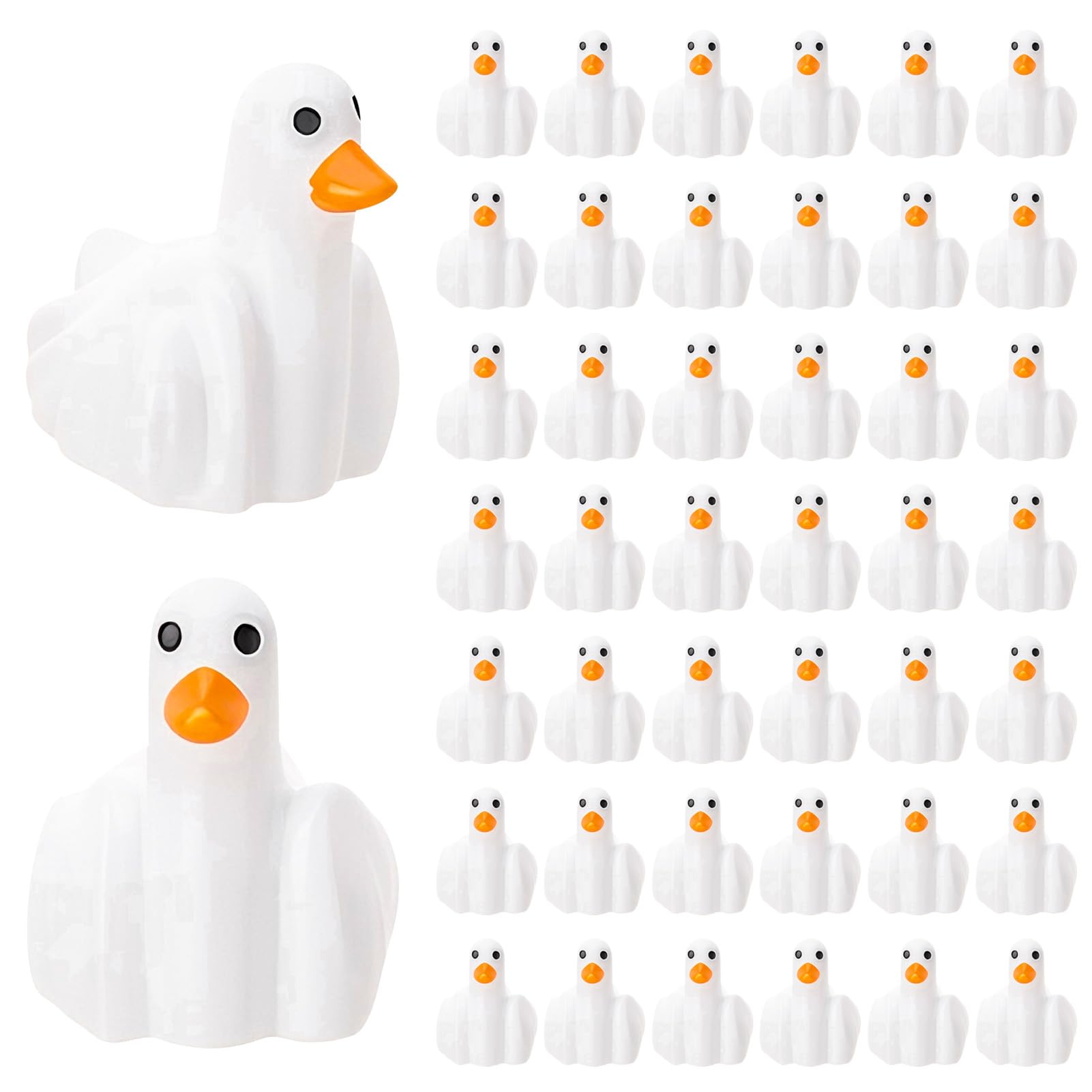 GGSTDDUP 60 Pcs Finger Ducks Toy Figures, Mini Resin Finger Ducks Bulk, Tiny Fingers Figurine Dress up Duck Toy for Party Favors Gift Decoration (Fingers Duck)